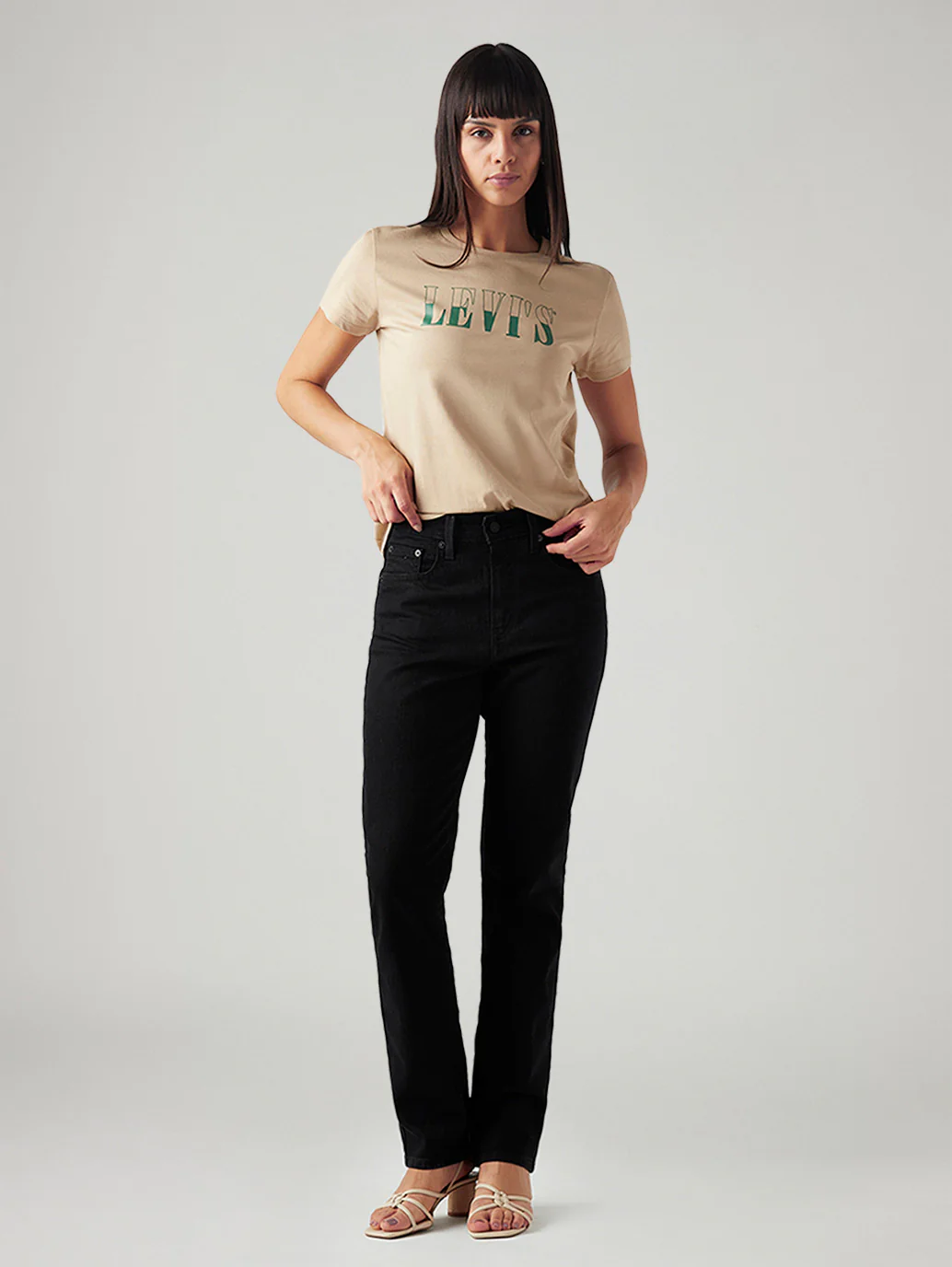 Women's 724 Black Slim Straight Fit High Rise Jeans