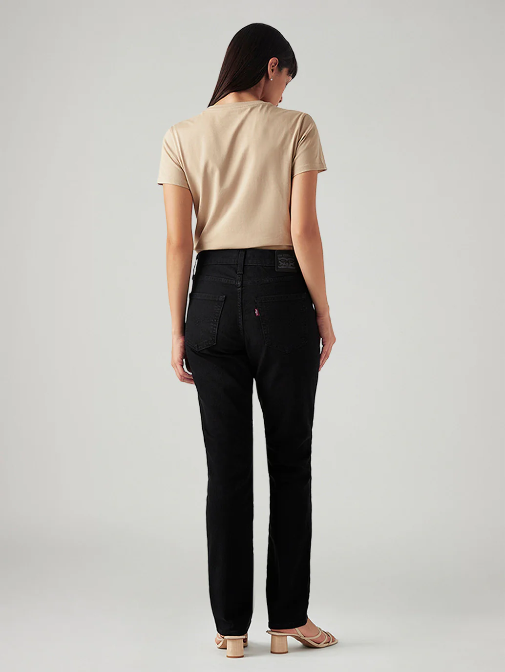 Women's 724 Black Slim Straight Fit High Rise Jeans - Image 5