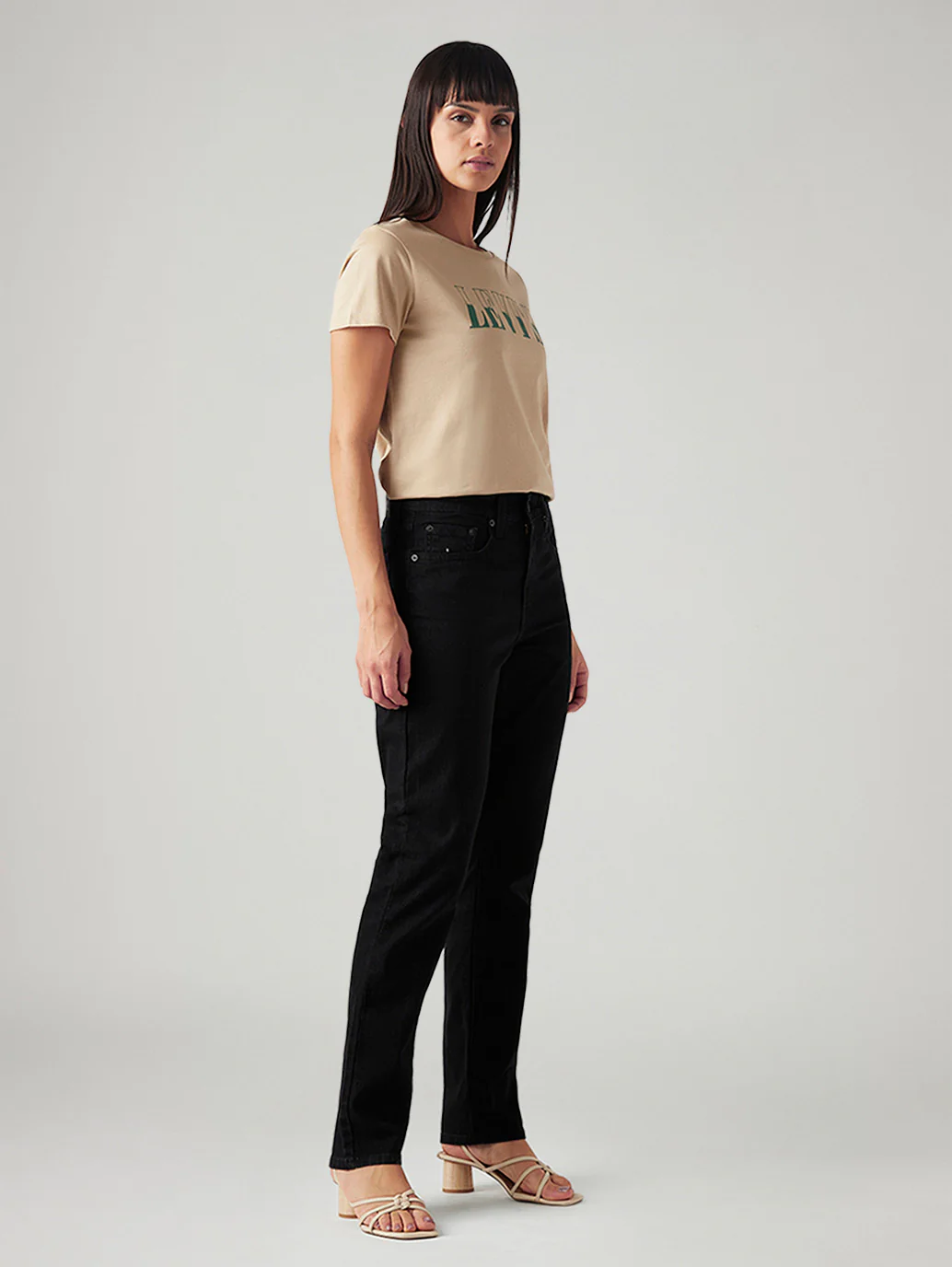 Women's 724 Black Slim Straight Fit High Rise Jeans - Image 7