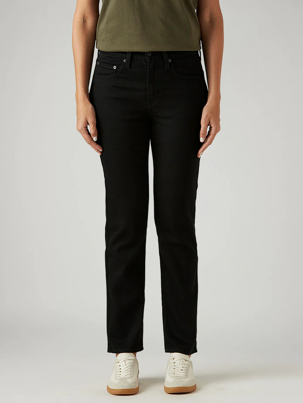 Women's 724 Black Slim Straight Fit High Rise Jeans - Image 3