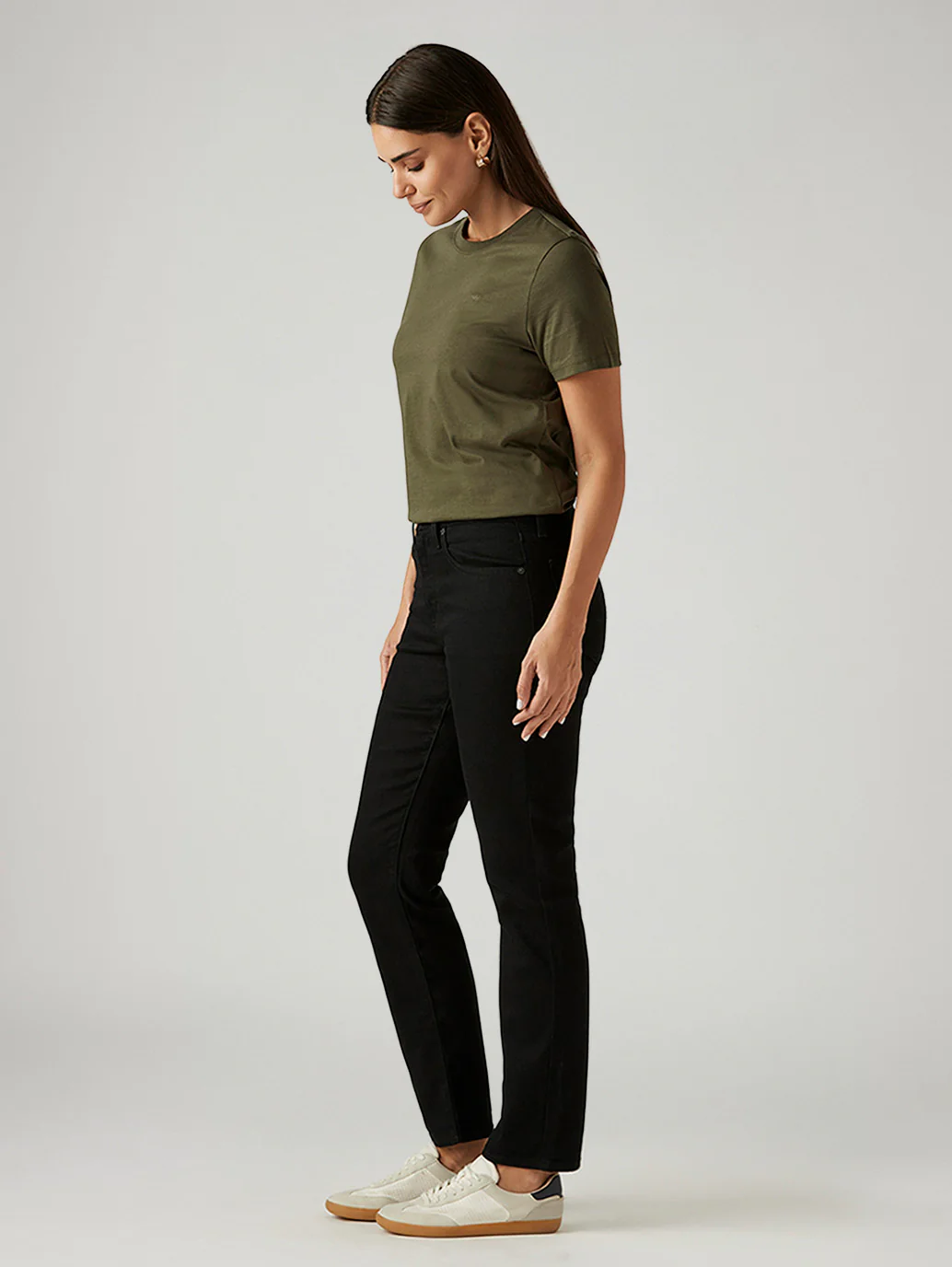 Women's 724 Black Slim Straight Fit High Rise Jeans - Image 7