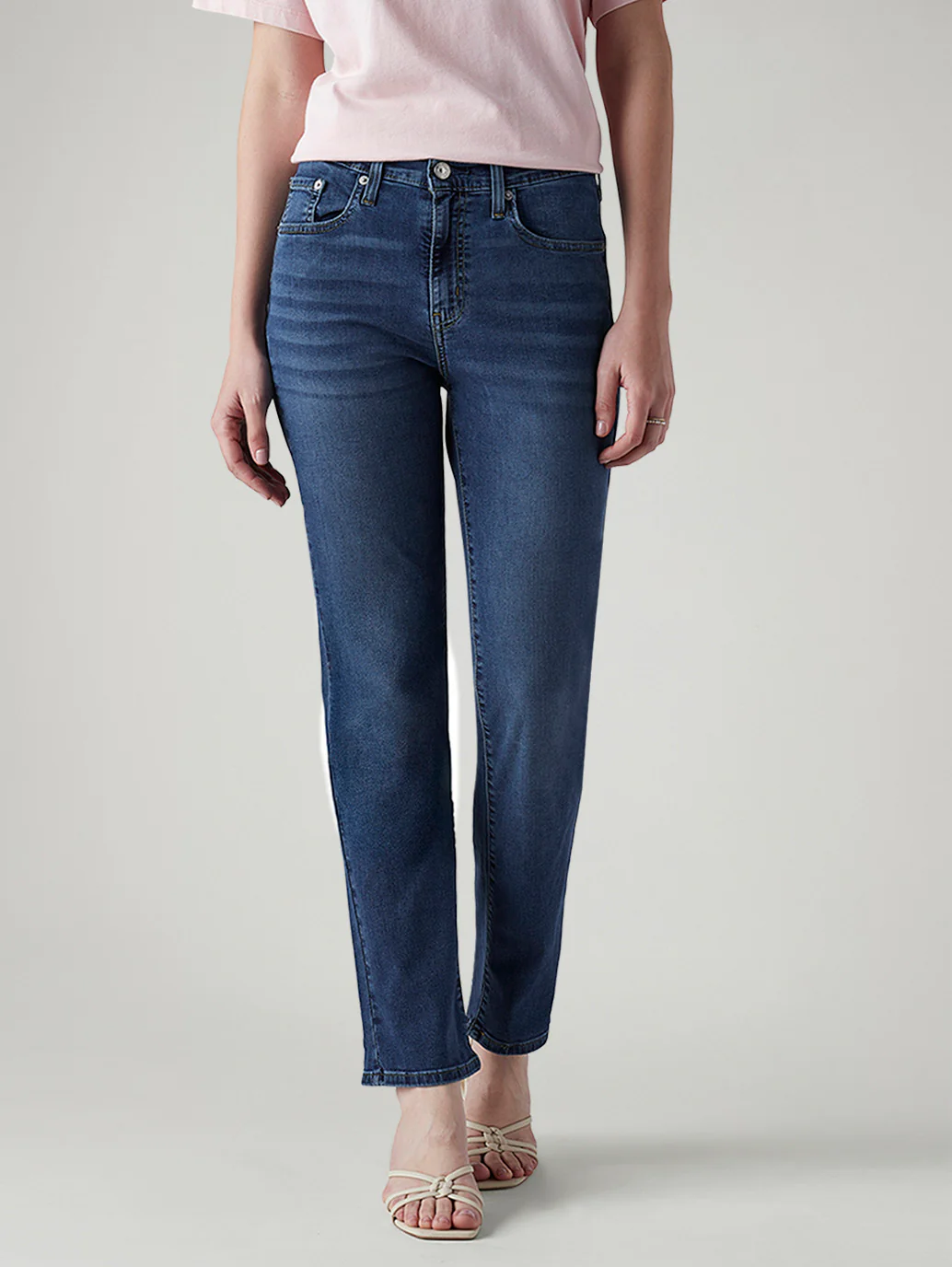 Women's 724 Blue Slim Straight Fit High Rise Jeans - Image 2