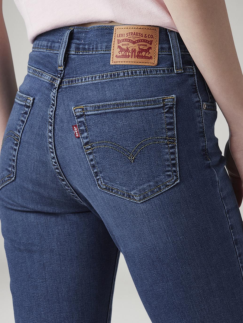Women's 724 Blue Slim Straight Fit High Rise Jeans - Image 4