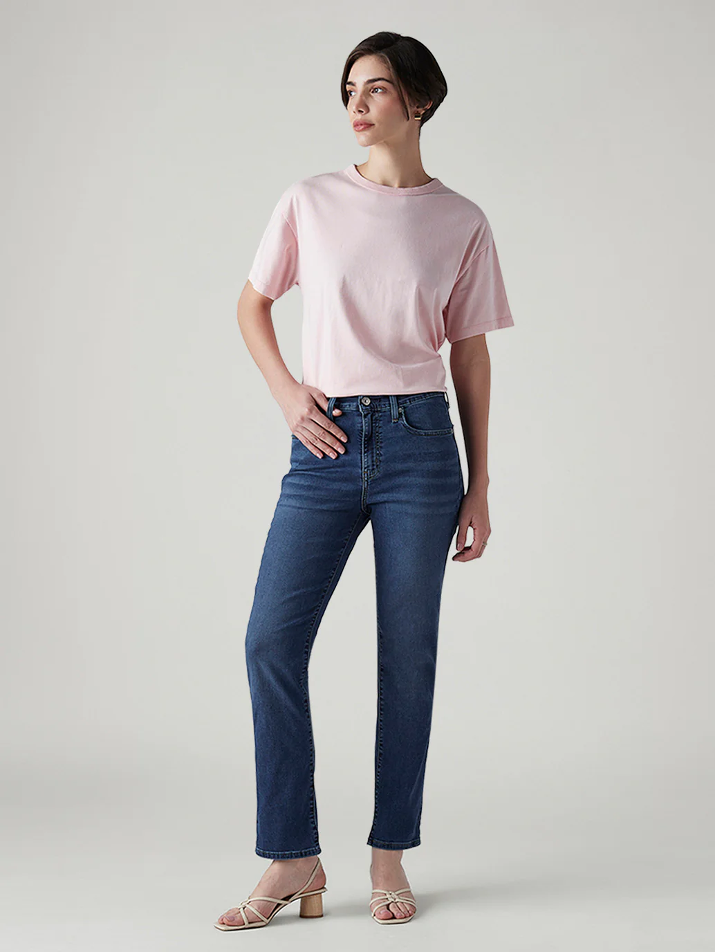 Women's 724 Blue Slim Straight Fit High Rise Jeans - Image 6