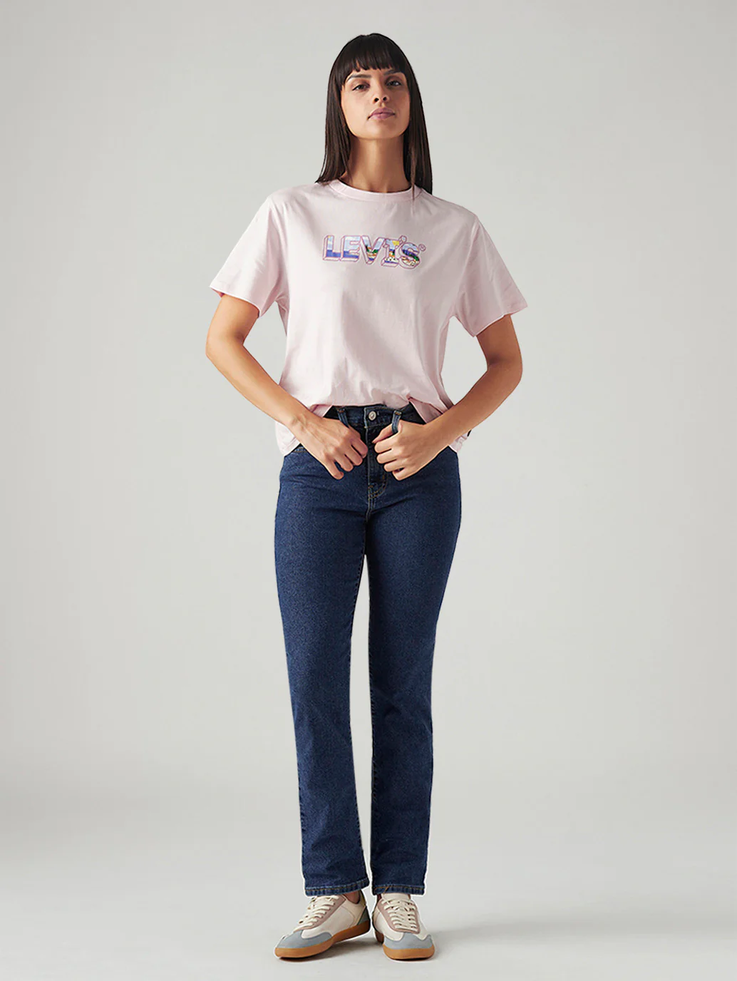 Women's 724 Dark Blue Slim Straight Fit High Rise Jeans