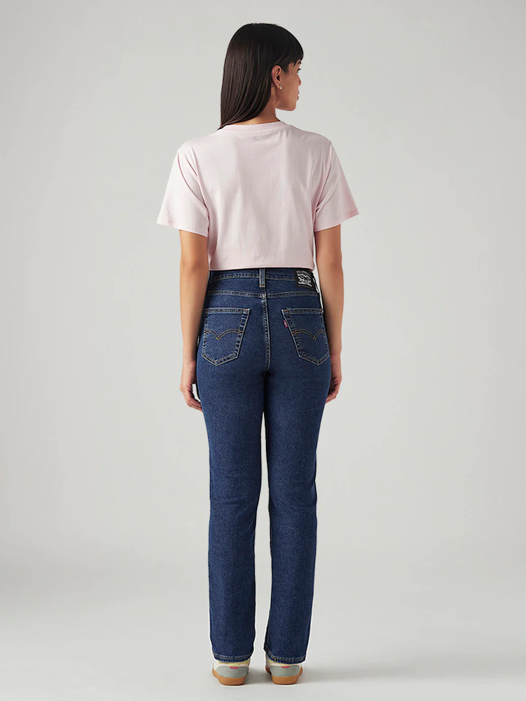 Women's 724 Dark Blue Slim Straight Fit High Rise Jeans - Image 3