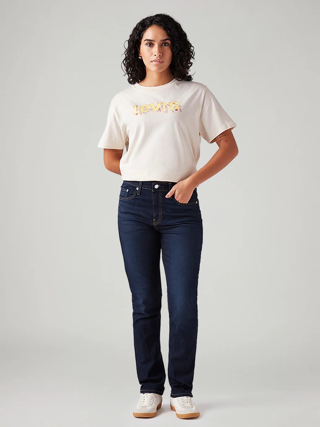 Women's 724 Dark Blue Slim Straight Fit High Rise Jeans - Image 2