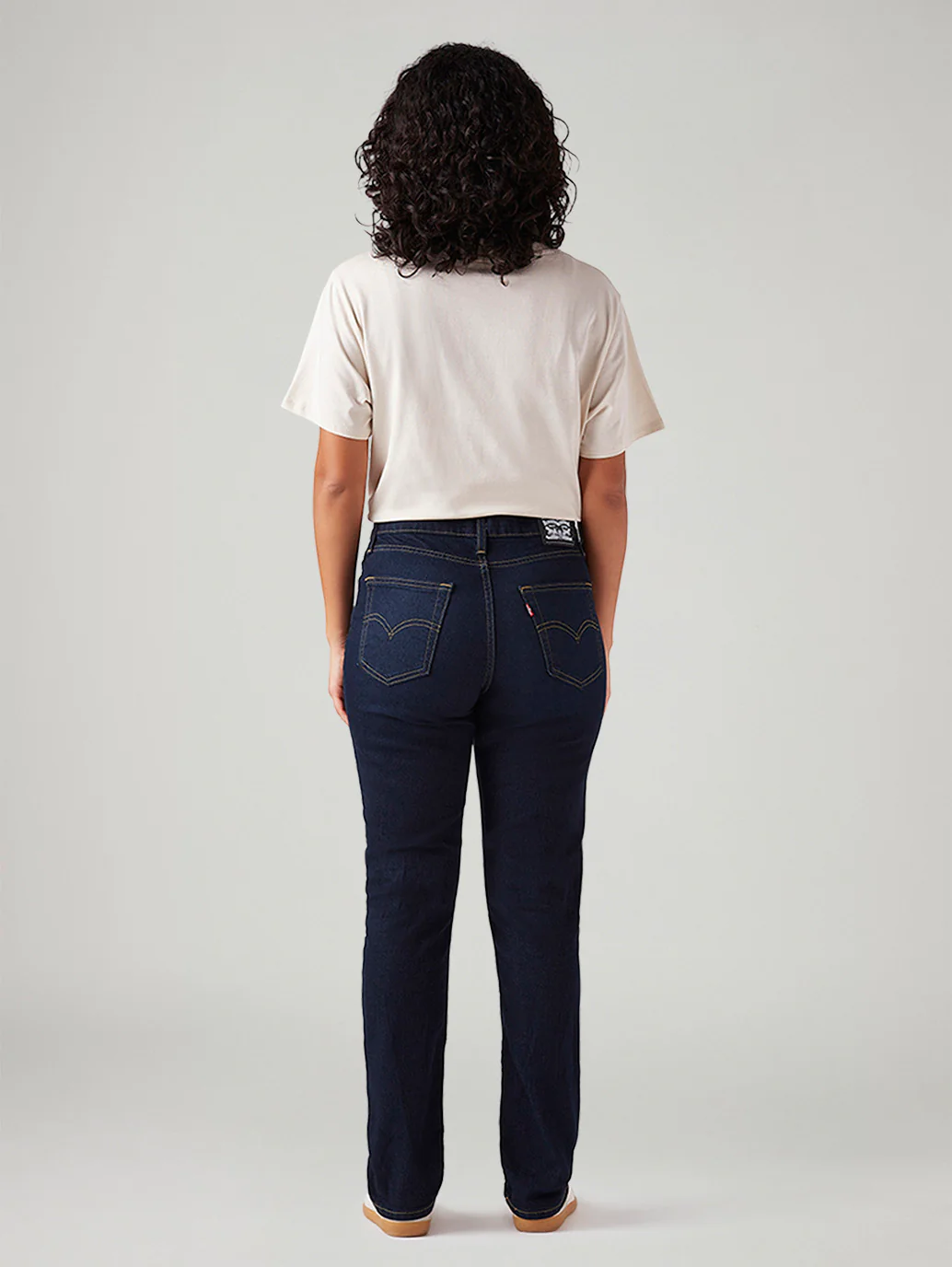 Women's 724 Dark Blue Slim Straight Fit High Rise Jeans - Image 4