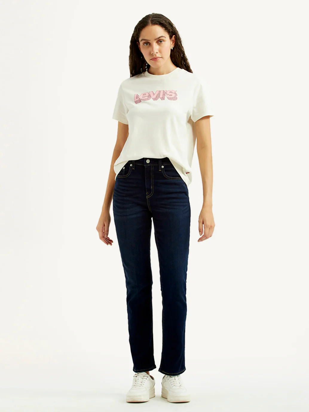 Women's 724 Dark Blue Slim Straight Fit High Rise Jeans