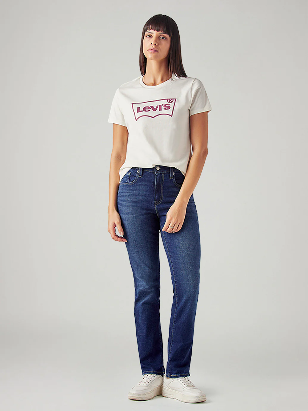 Women's 724 Dark Blue Slim Straight Fit High Rise Jeans