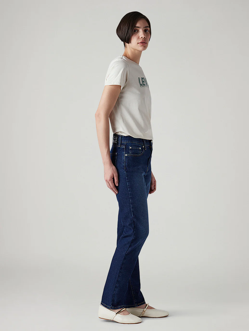 Women's 724 Dark Blue Slim Straight Fit High Rise Tinted Jeans - Image 6