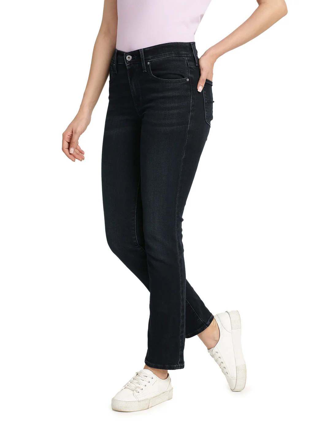 Women's 724 Blue Slim Straight Fit High Rise Jeans - Image 2