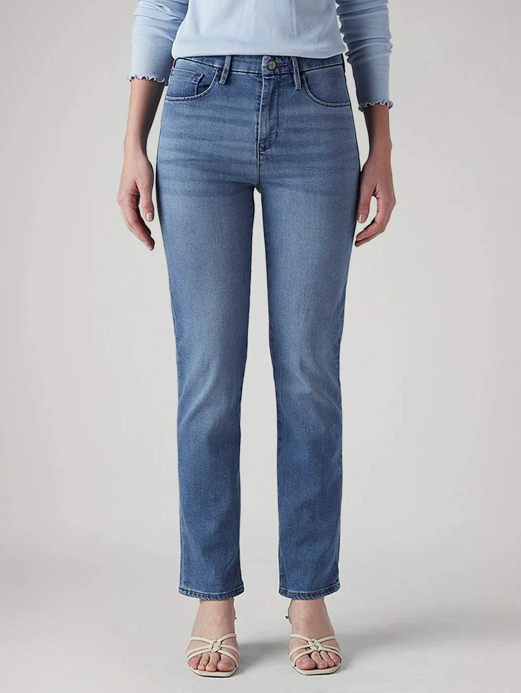 Women's 724 Blue Slim Straight Fit High Rise Redloop Jeans - Image 3