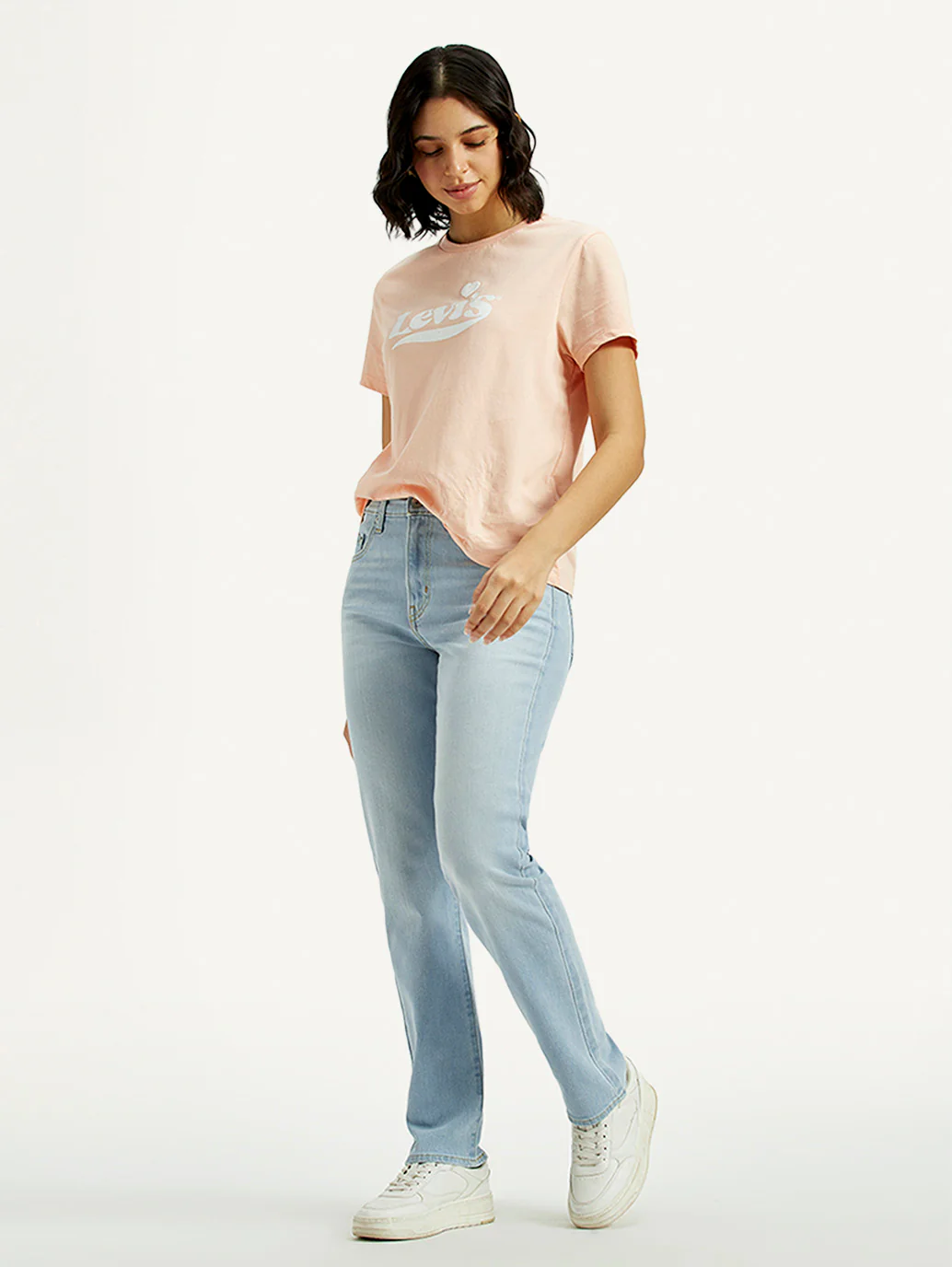 Women's 724 Light Indigo Slim Straight Fit High Rise Jeans