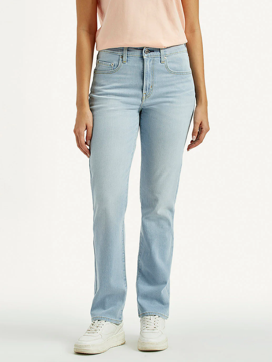 Women's 724 Light Indigo Slim Straight Fit High Rise Jeans - Image 2