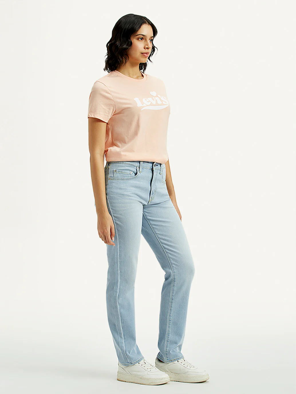 Women's 724 Light Indigo Slim Straight Fit High Rise Jeans - Image 6