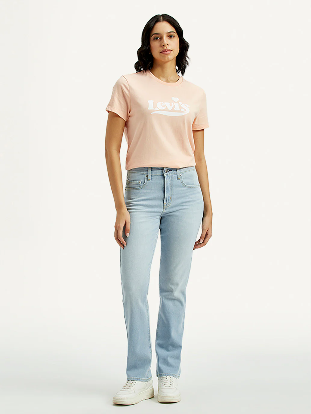 Women's 724 Light Indigo Slim Straight Fit High Rise Jeans - Image 7