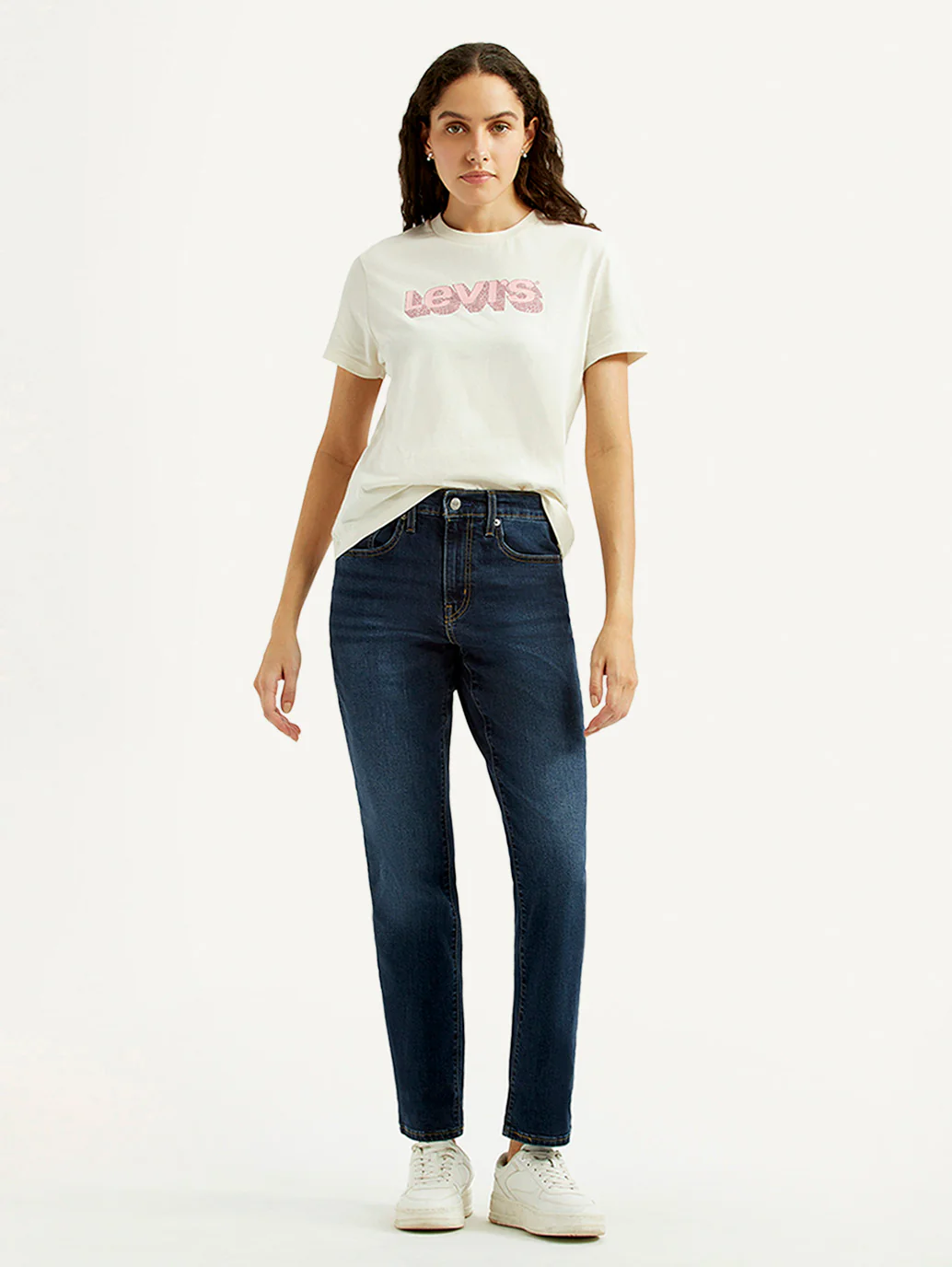 Women's 724 Navy Slim Straight Fit High Rise Jeans
