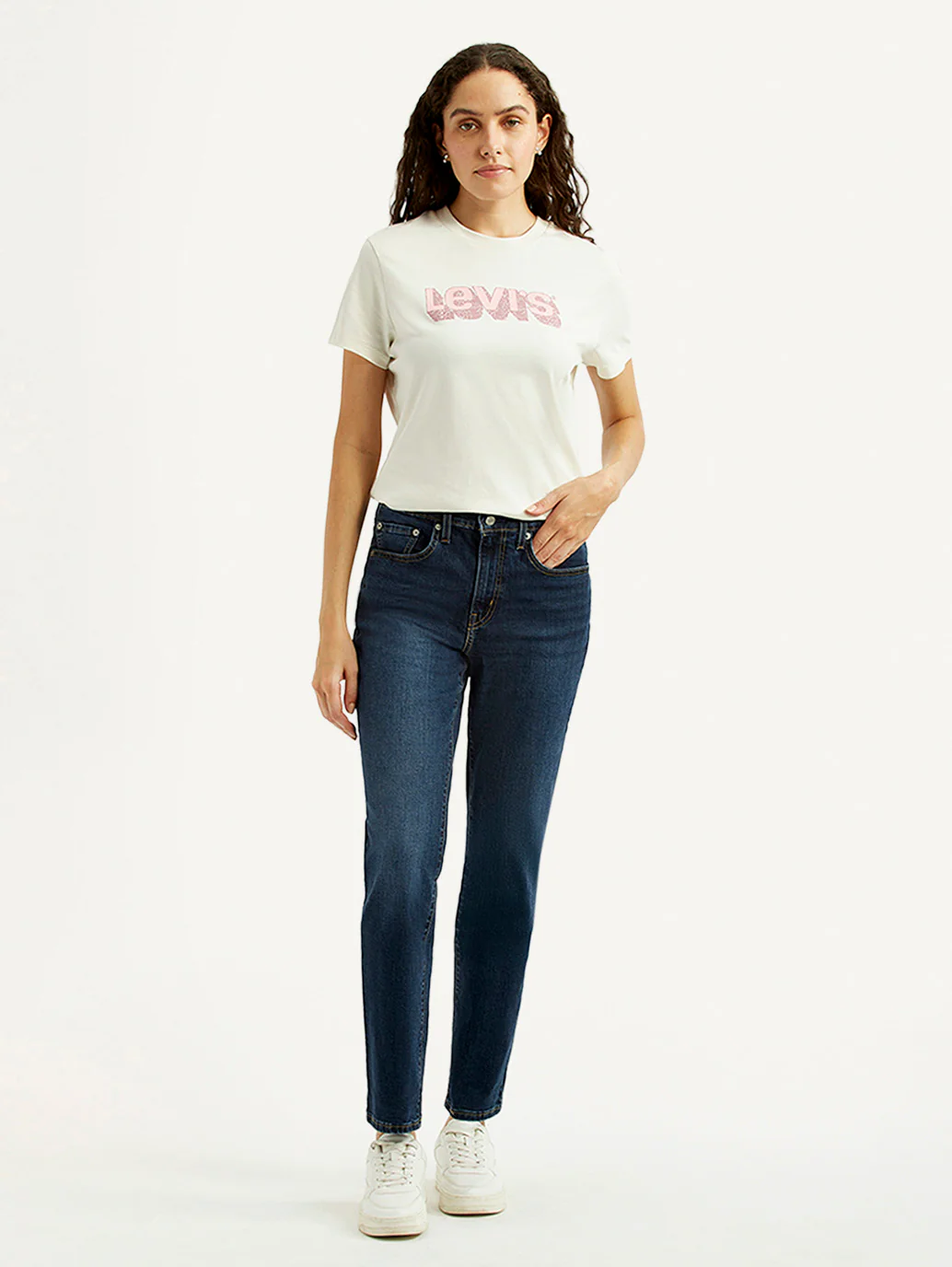 Women's 724 Navy Slim Straight Fit High Rise Jeans - Image 2