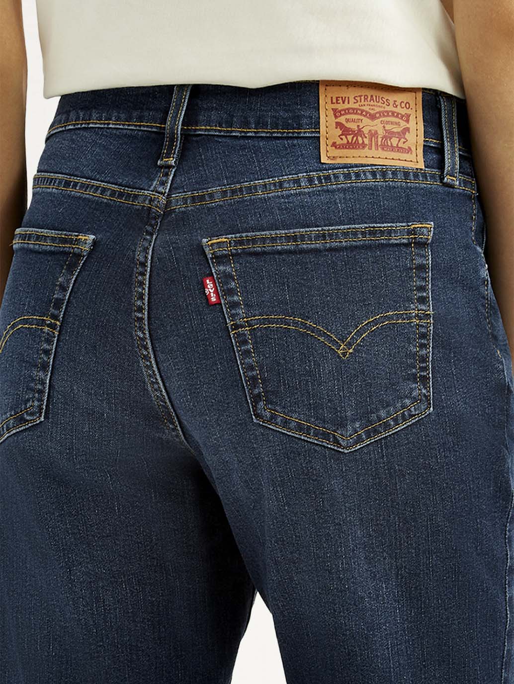 Women's 724 Navy Slim Straight Fit High Rise Jeans - Image 6