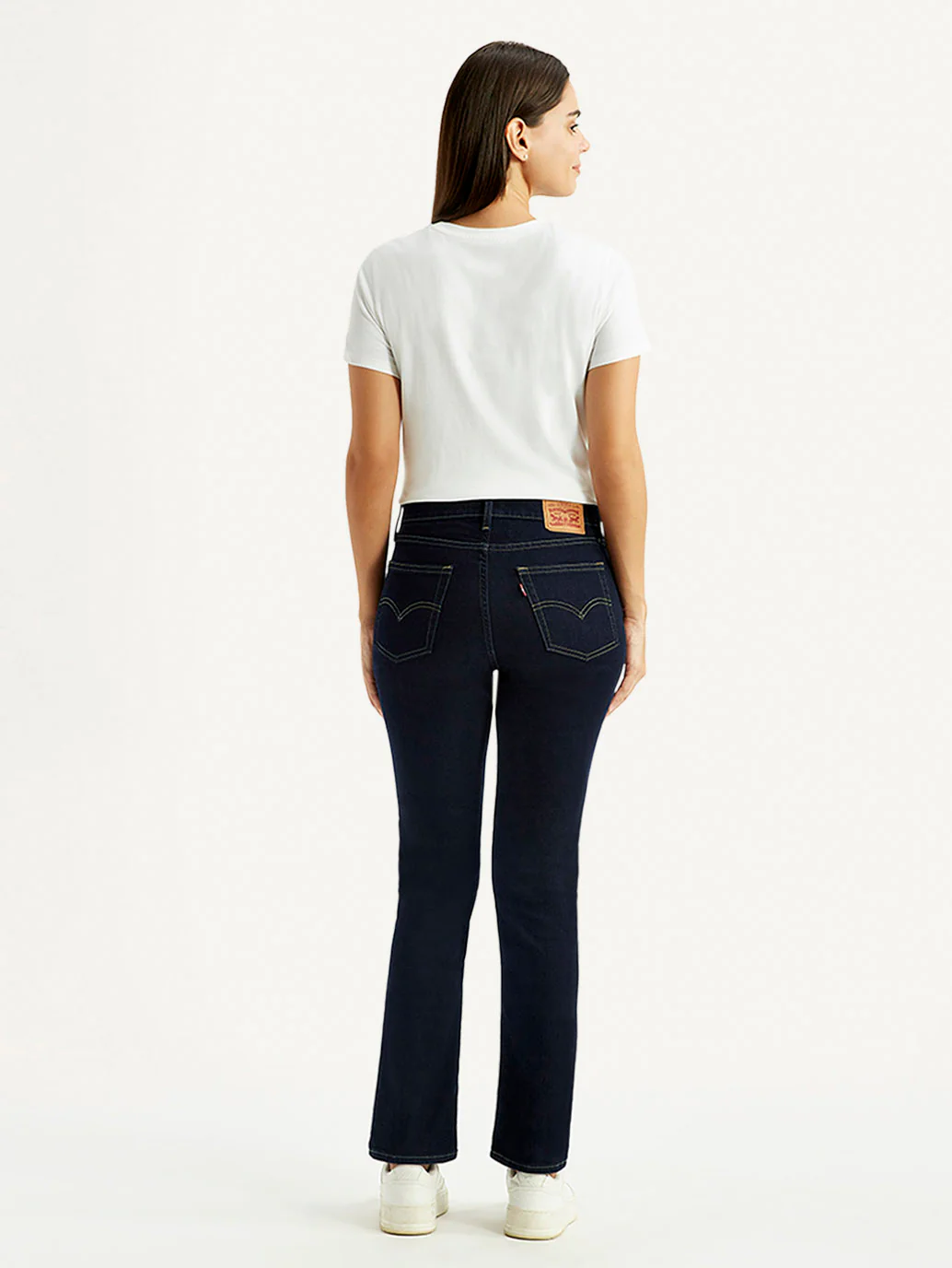 Women's 724 Navy Slim Straight Fit High Rise Jeans - Image 3