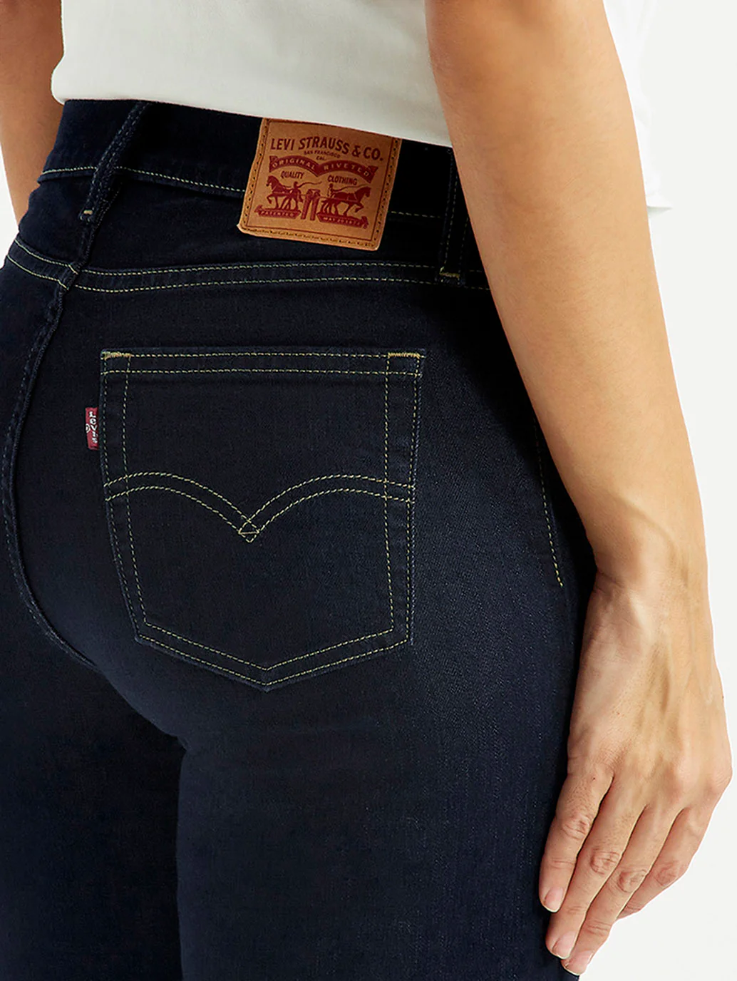 Women's 724 Navy Slim Straight Fit High Rise Jeans - Image 5