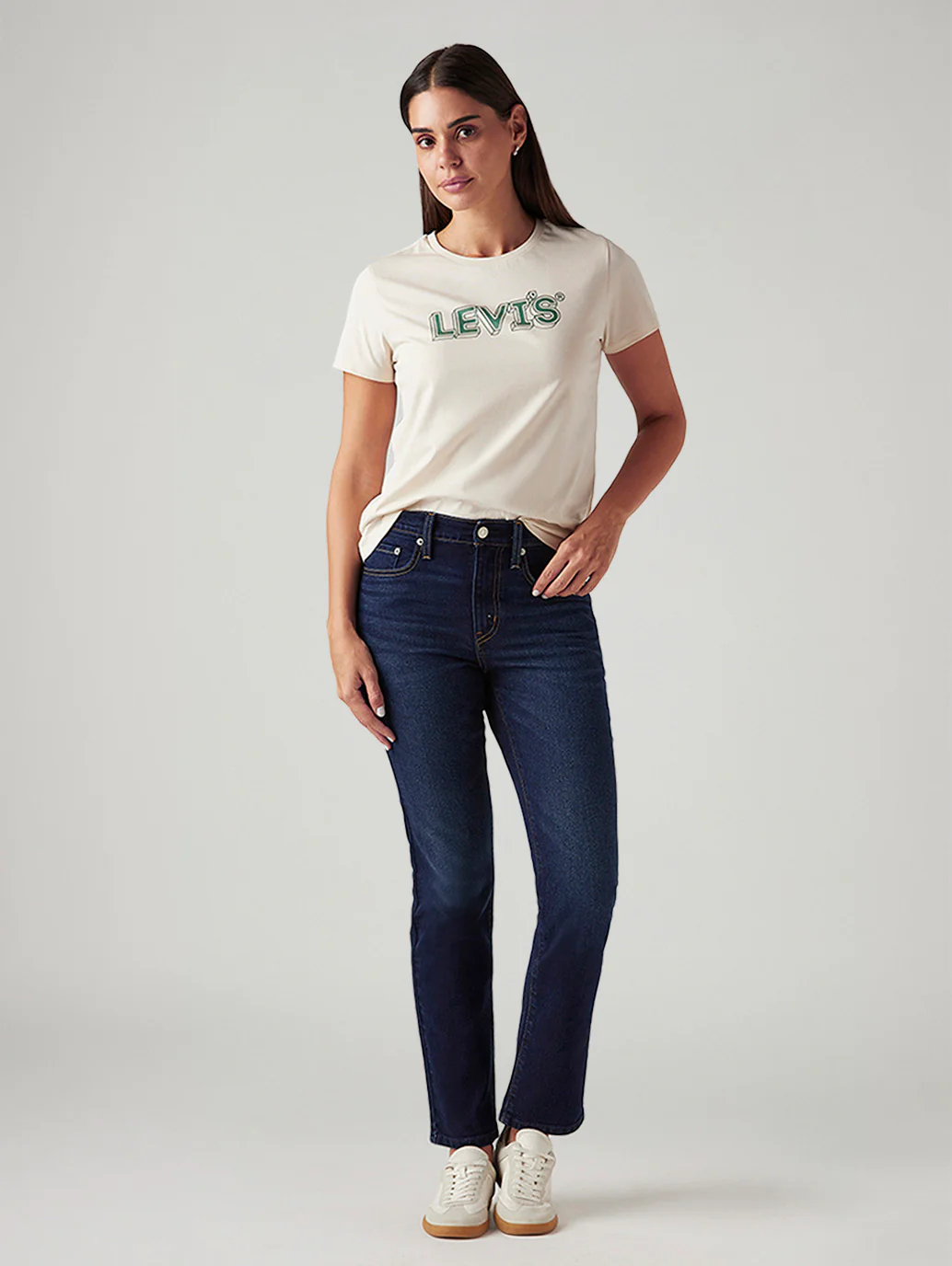 Women's 724 Navy Slim Straight Fit High Rise Jeans