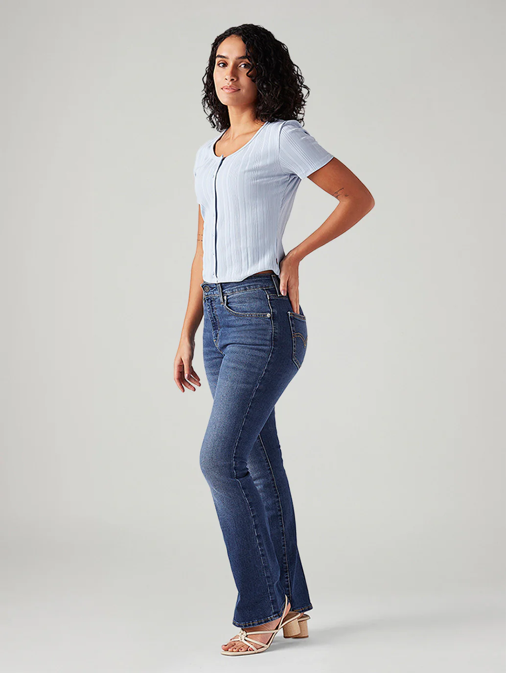 Women's 725 Blue Bootcut Fit High Rise Jeans - Image 6