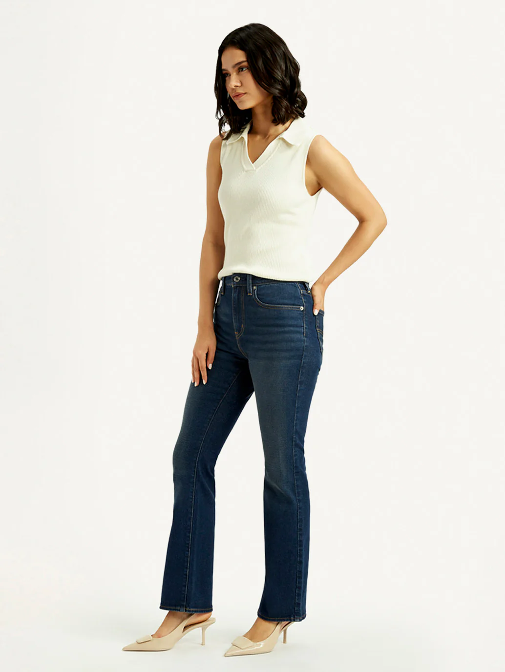 Women's 725 Dark Indigo Bootcut Fit High Rise Jeans - Image 6