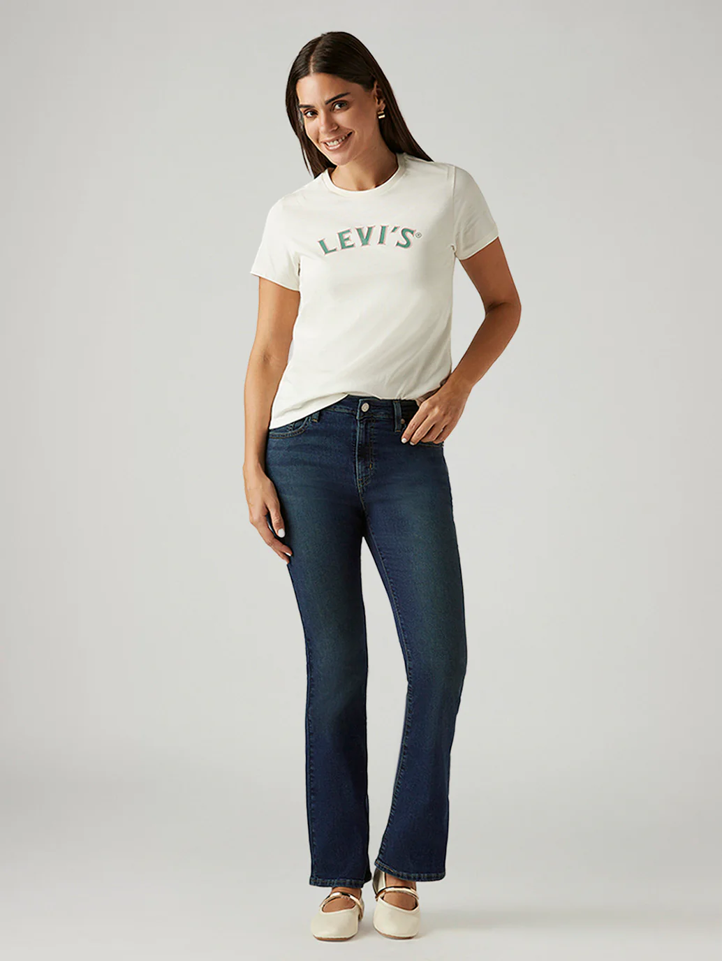 Women's 725 Dark Blue Bootcut Fit High Rise Jeans