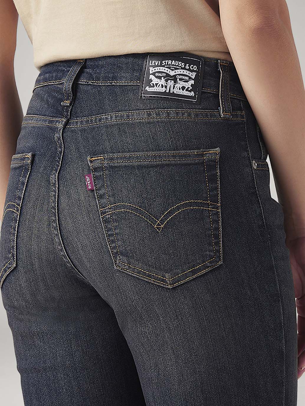 Women's 725 Dark Blue Bootcut Fit High Rise Jeans - Image 6