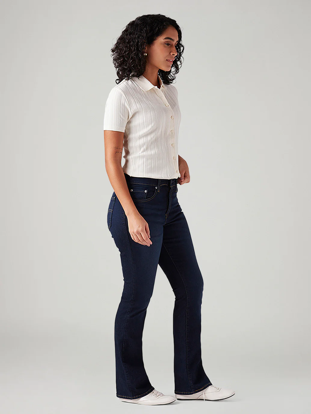 Women's 725 Dark Blue Bootcut Fit High Rise Jeans - Image 6
