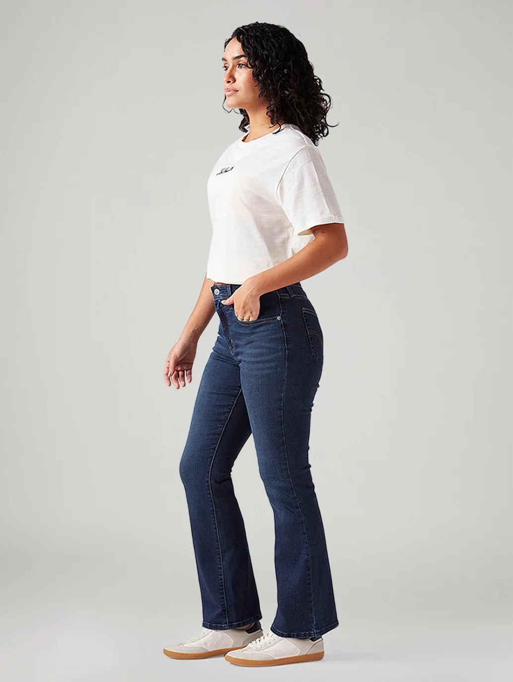 Women's 725 Dark Blue Bootcut Fit High Rise Jeans - Image 6
