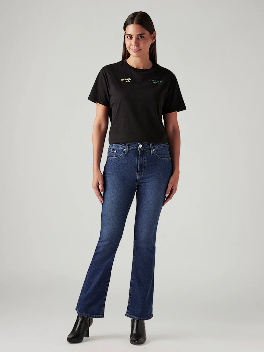 Women's 725 Dark Blue Bootcut Fit High Rise Tinted Jeans