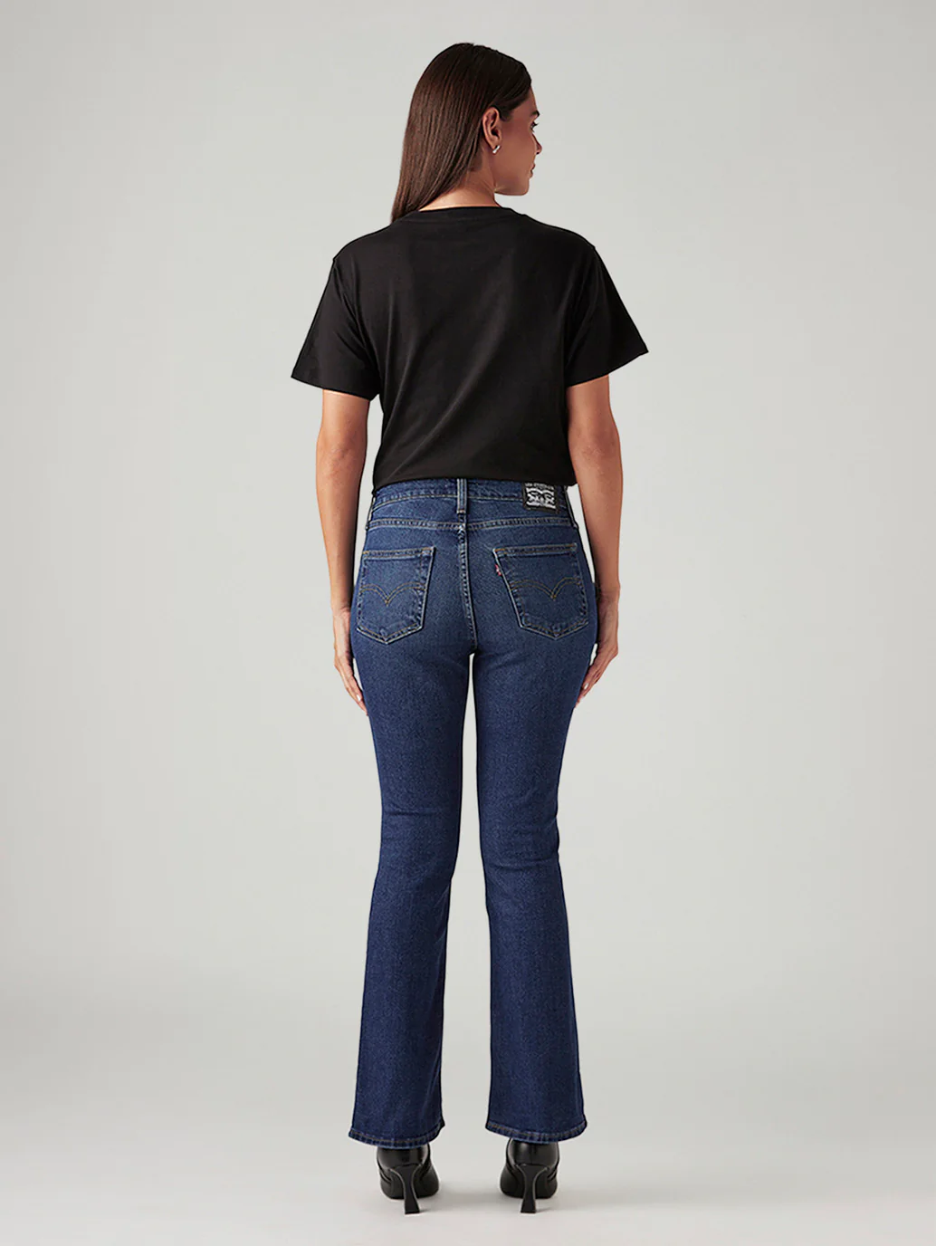 Women's 725 Dark Blue Bootcut Fit High Rise Tinted Jeans - Image 3