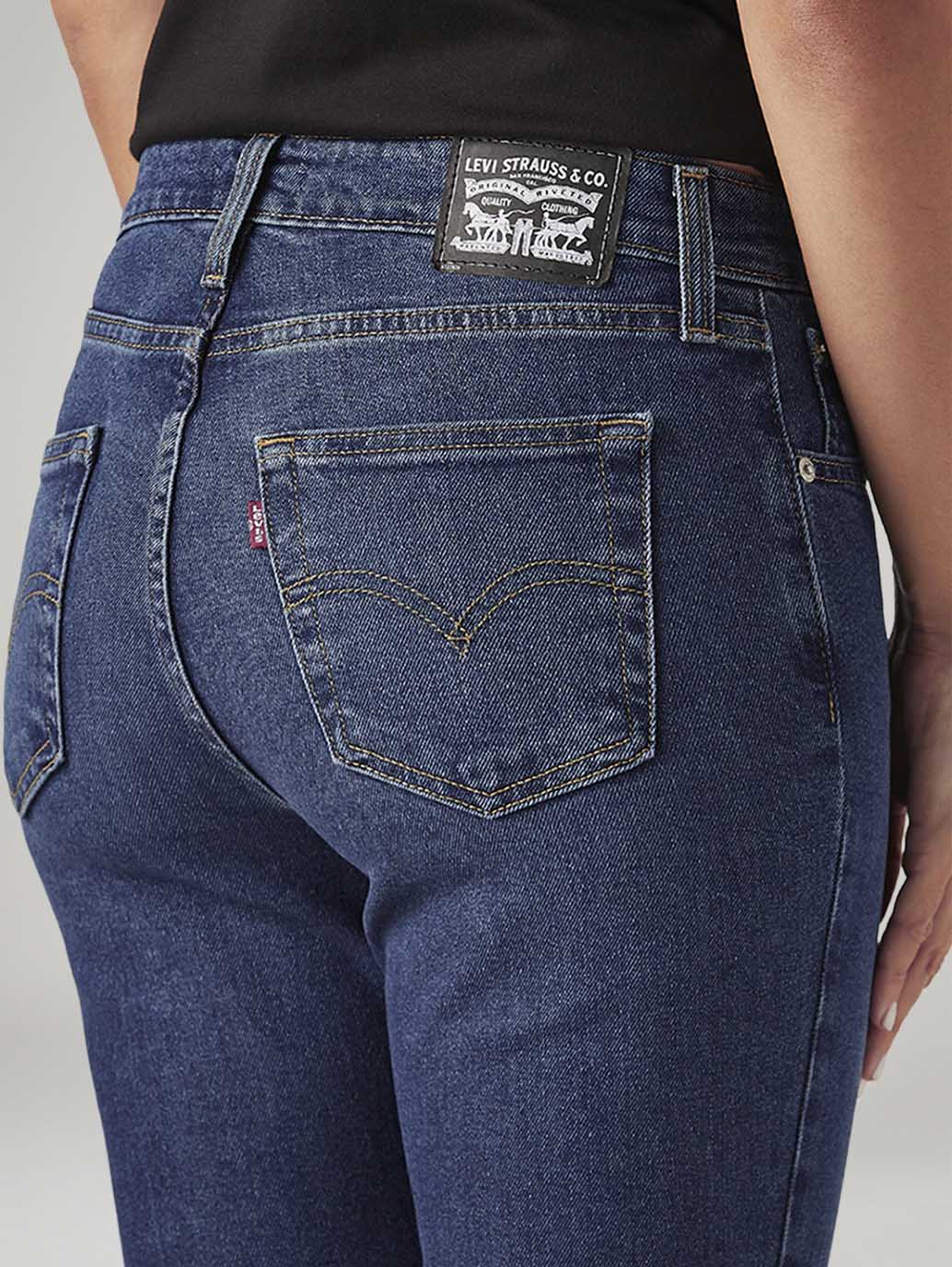 Women's 725 Dark Blue Bootcut Fit High Rise Tinted Jeans - Image 5