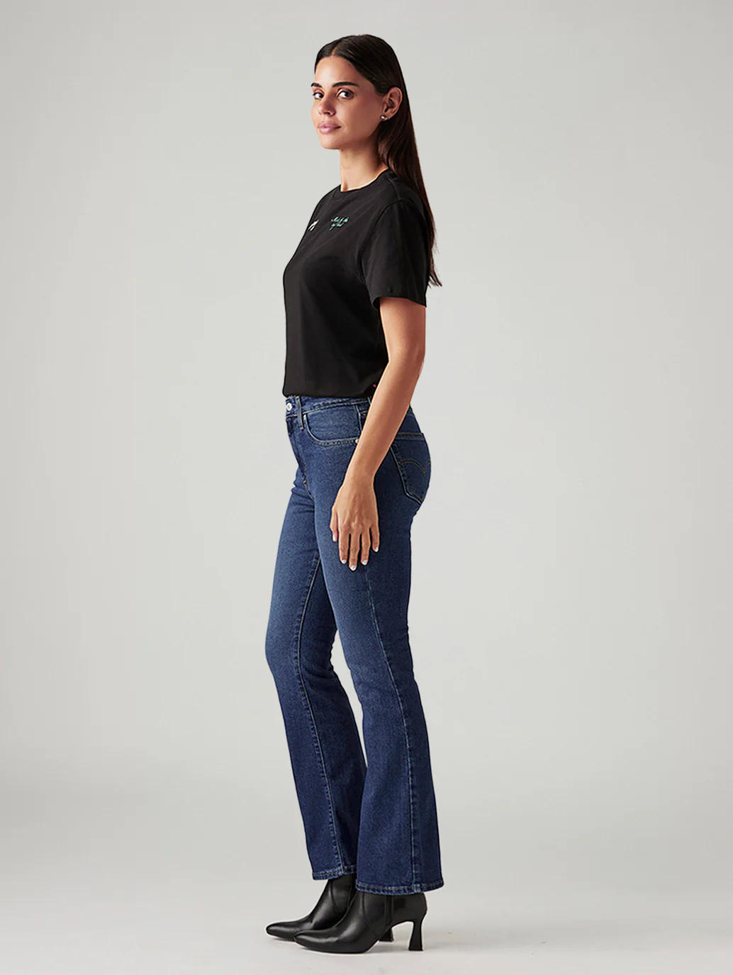 Women's 725 Dark Blue Bootcut Fit High Rise Tinted Jeans - Image 6