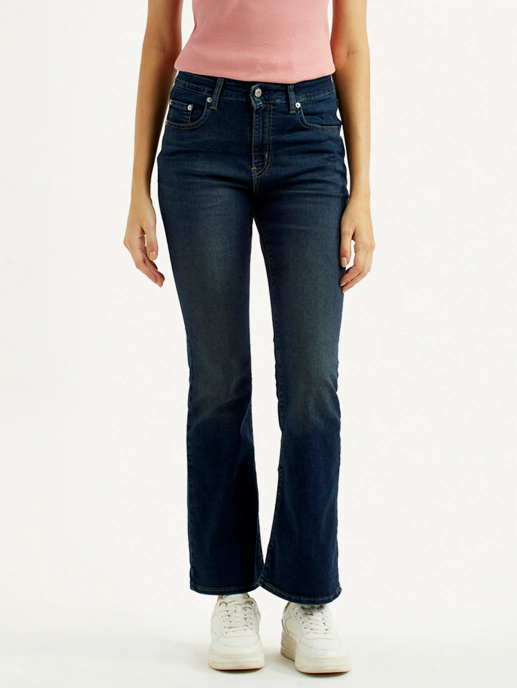 Women's 725 Dark Blue Slim Bootcut Fit High Rise Jeans - Image 2