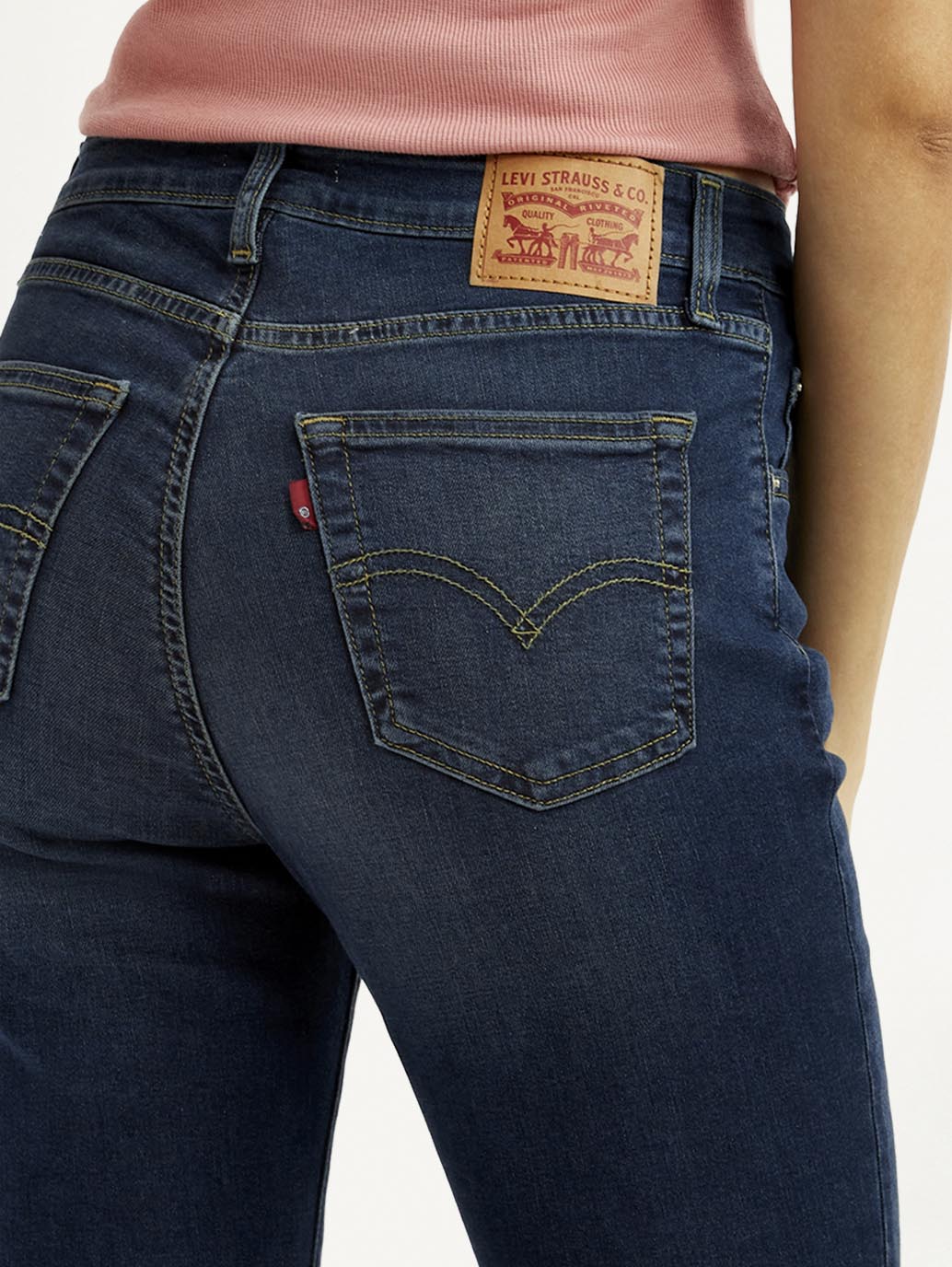 Women's 725 Dark Blue Slim Bootcut Fit High Rise Jeans - Image 5