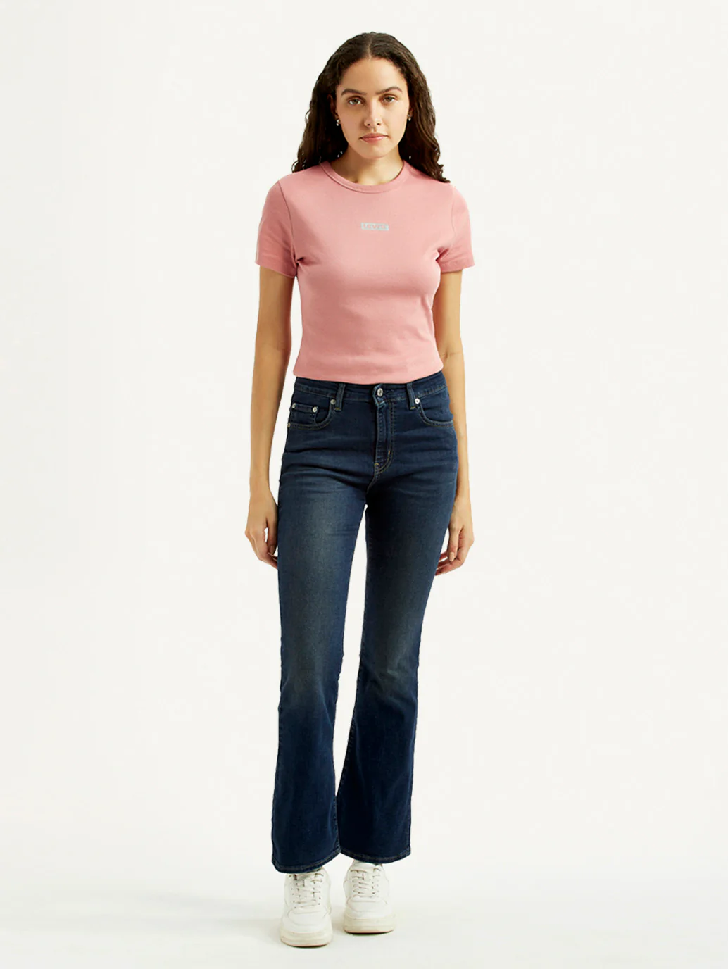 Women's 725 Dark Blue Slim Bootcut Fit High Rise Jeans - Image 7