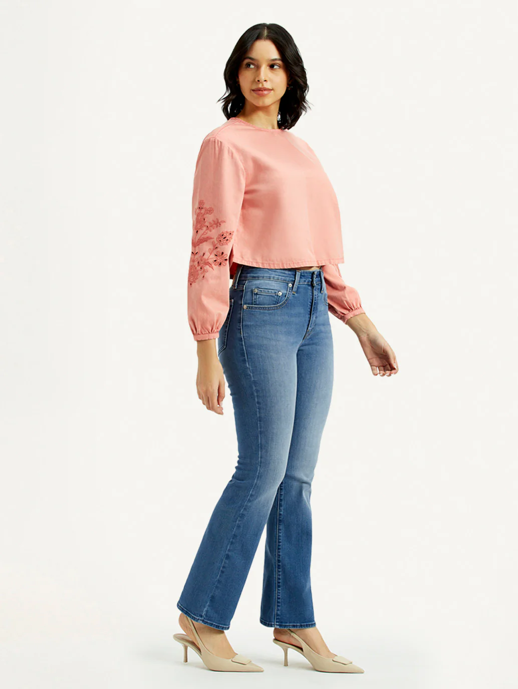 Women's 725 Med Indigo Bootcut Fit High Rise Jeans - Image 7