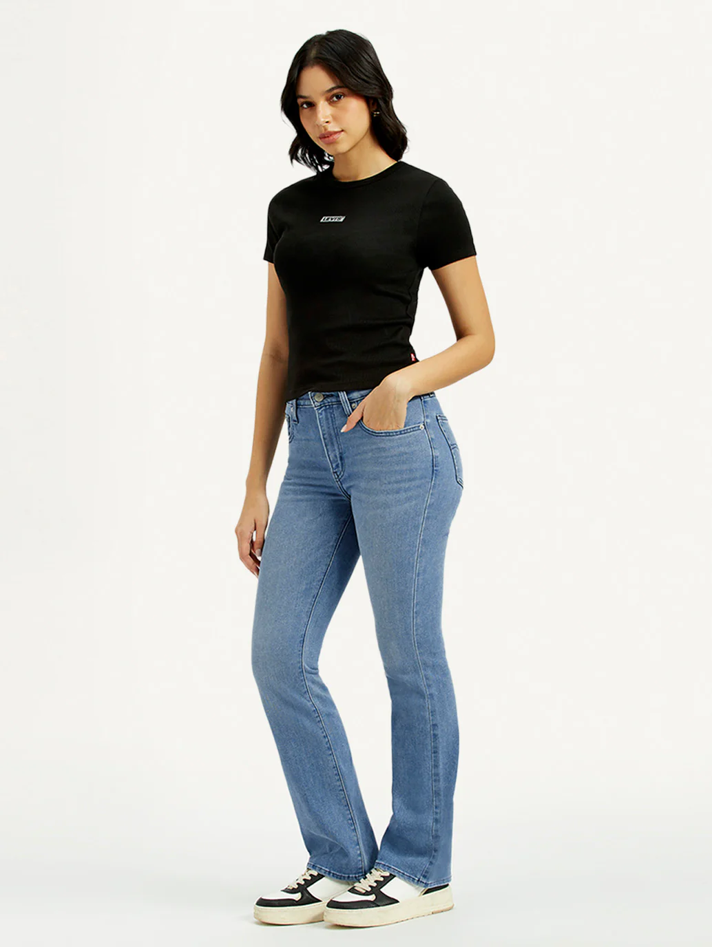 Women's 725 Med Indigo Bootcut Fit High Rise Jeans - Image 6
