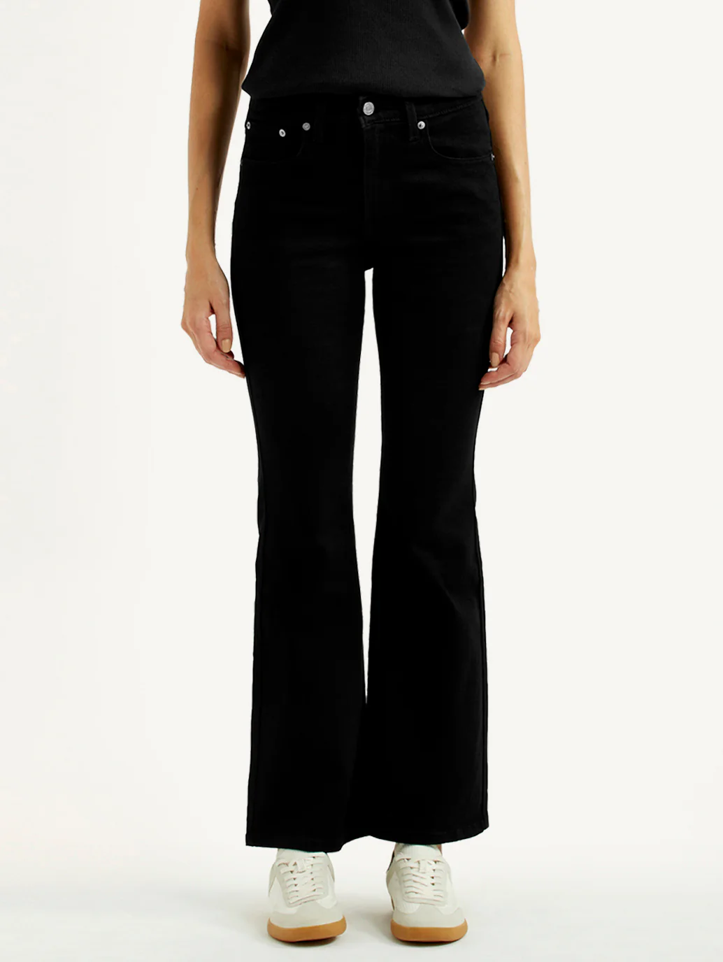 Women's 726 Black Slim Flared Fit High Rise Jeans - Image 2