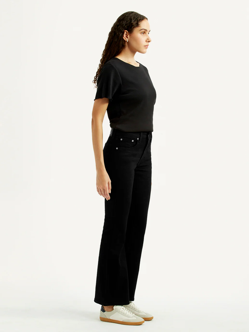 Women's 726 Black Slim Flared Fit High Rise Jeans - Image 6