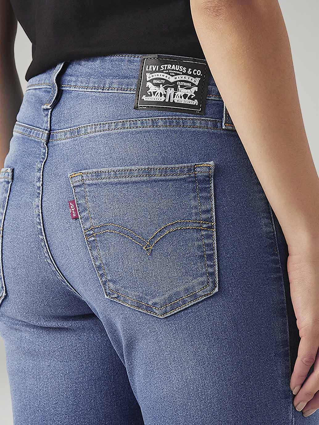 Women's 726 Blue Flared Fit High Rise Jeans - Image 5