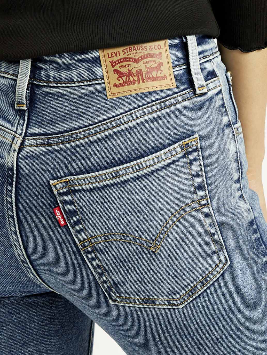 Women's 726 Blue Slim Flared Fit High Rise Jeans - Image 6