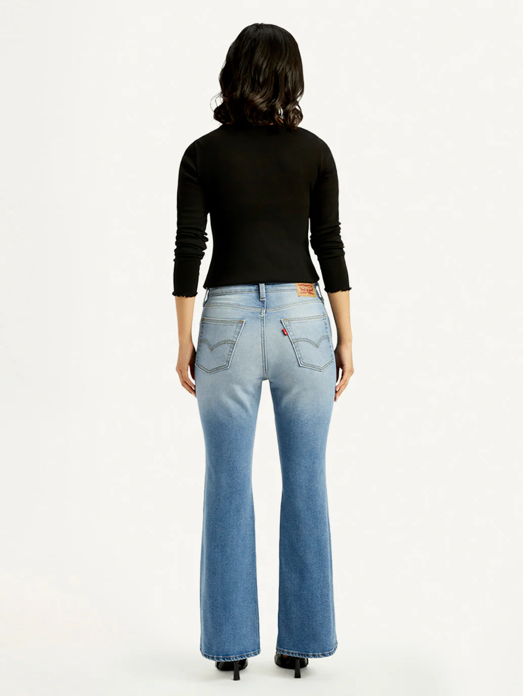 Women's 726 Blue Slim Flared Fit High Rise Jeans - Image 5