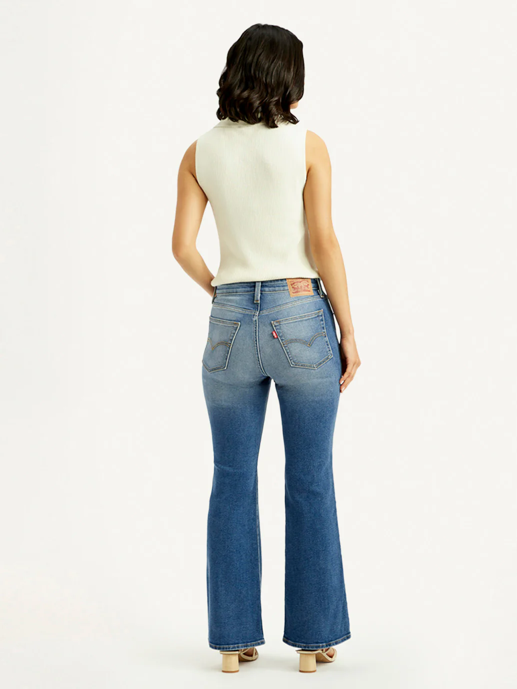 Women's 726 Blue Slim Flared Fit High Rise Jeans - Image 5