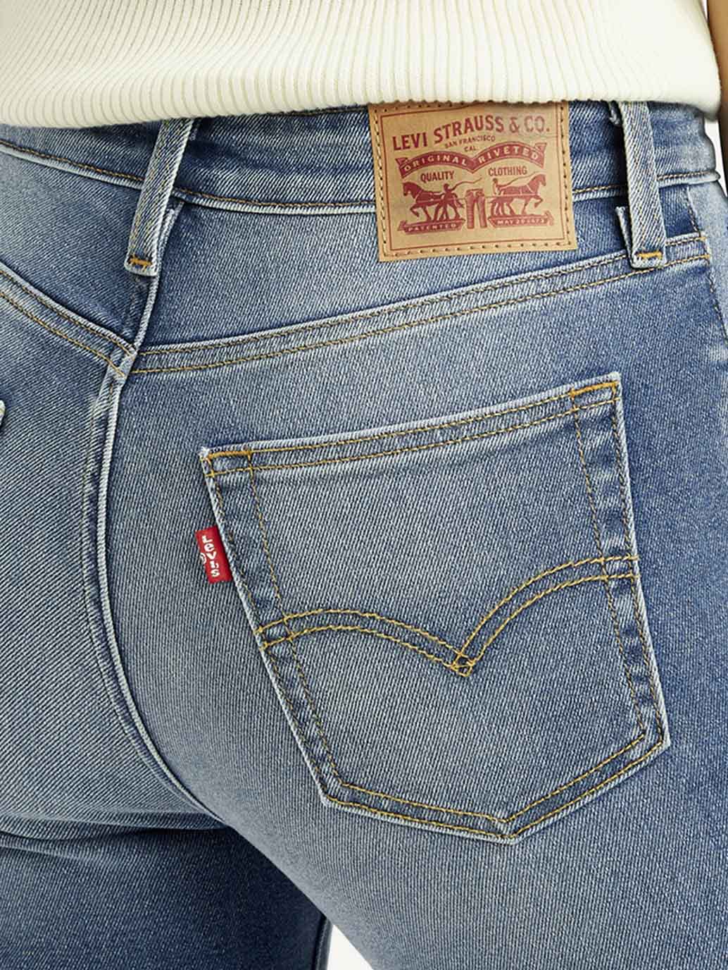 Women's 726 Blue Slim Flared Fit High Rise Jeans - Image 6