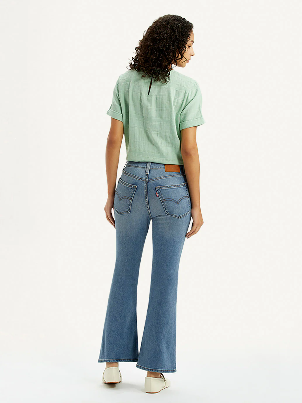 Women's 726 Blue Slim Flare Fit High Rise Jeans - Image 6